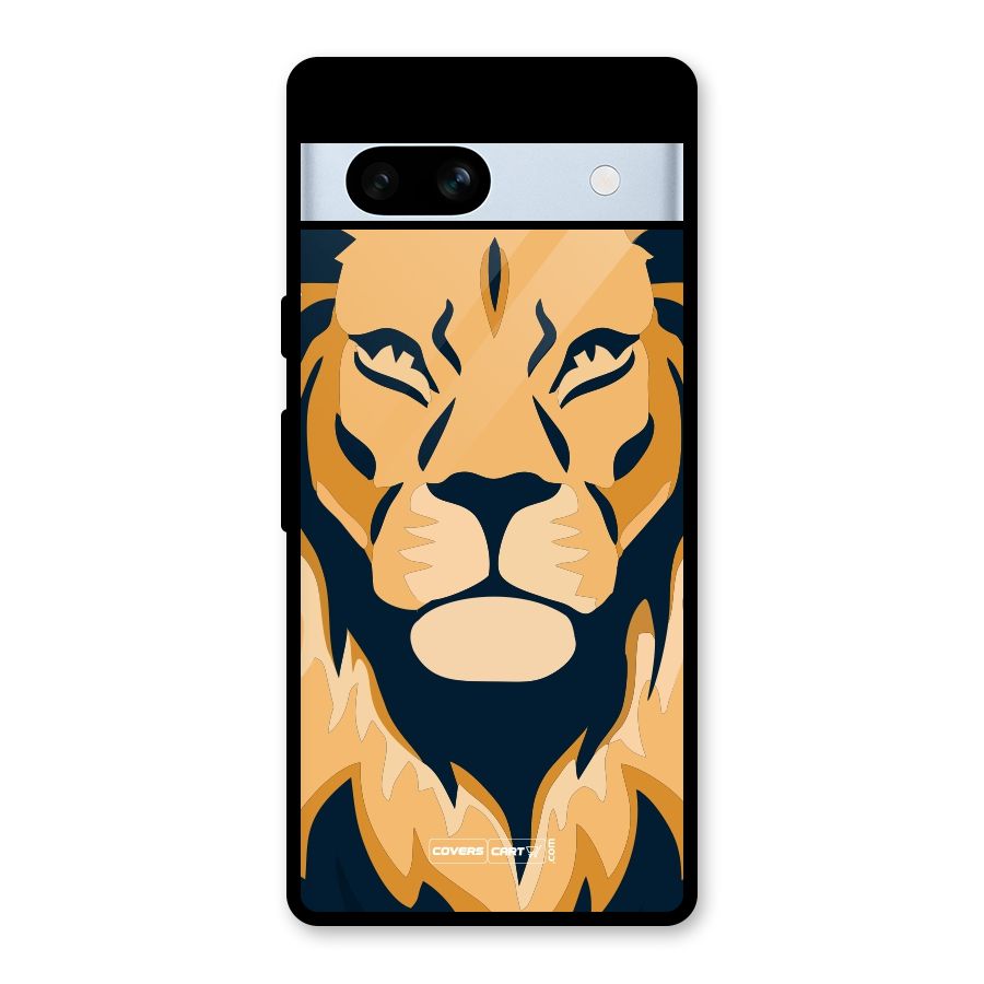 Designer Lion Glass Back Case for Google Pixel 7a