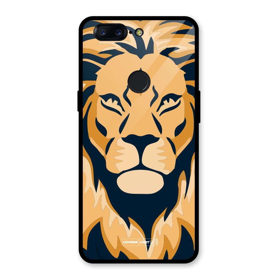 Designer Lion Glass Back Case for OnePlus 5T