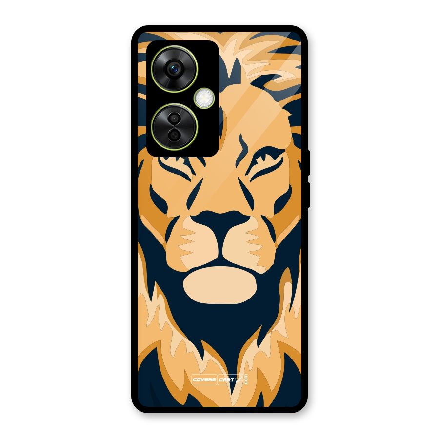 Designer Lion Glass Back Case for OnePlus Nord CE 3 Lite