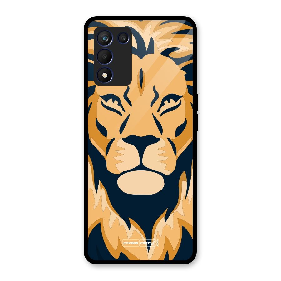 Designer Lion Glass Back Case for Realme 9 5G Speed