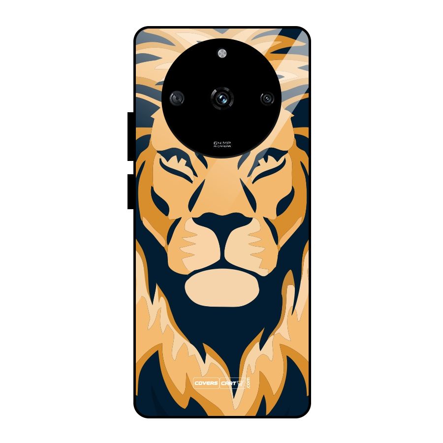 Designer Lion Glass Back Case for Realme Narzo 60 5G