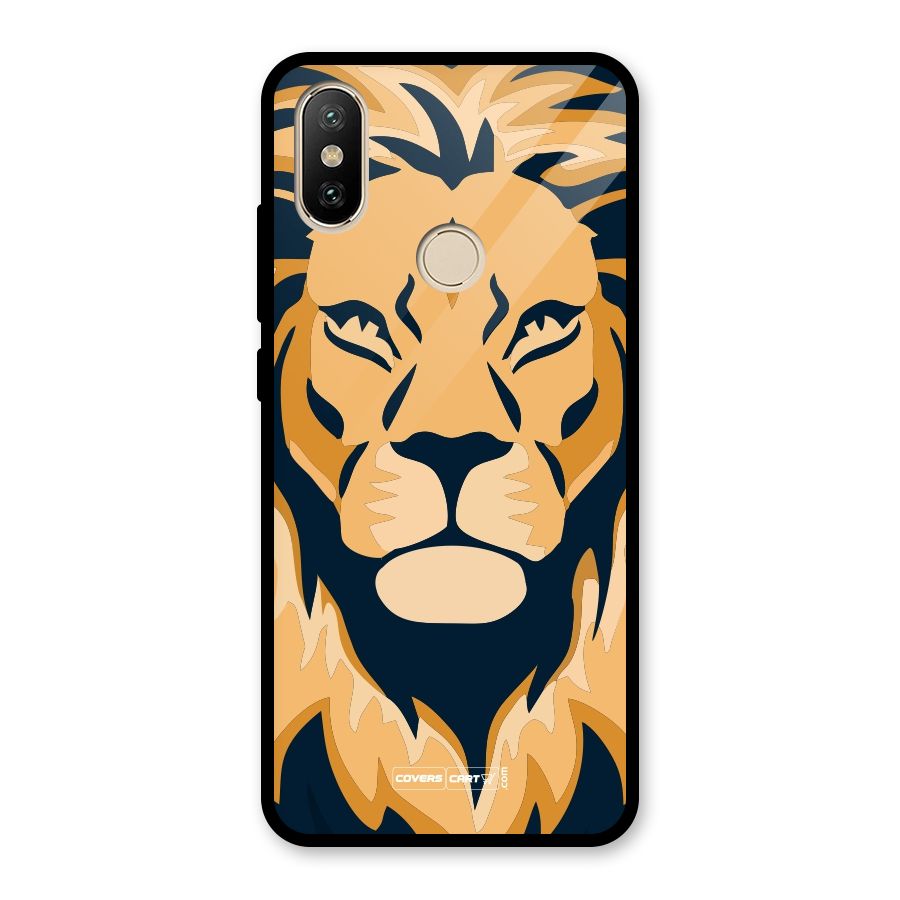 Designer Lion Glass Back Case for Redmi A2