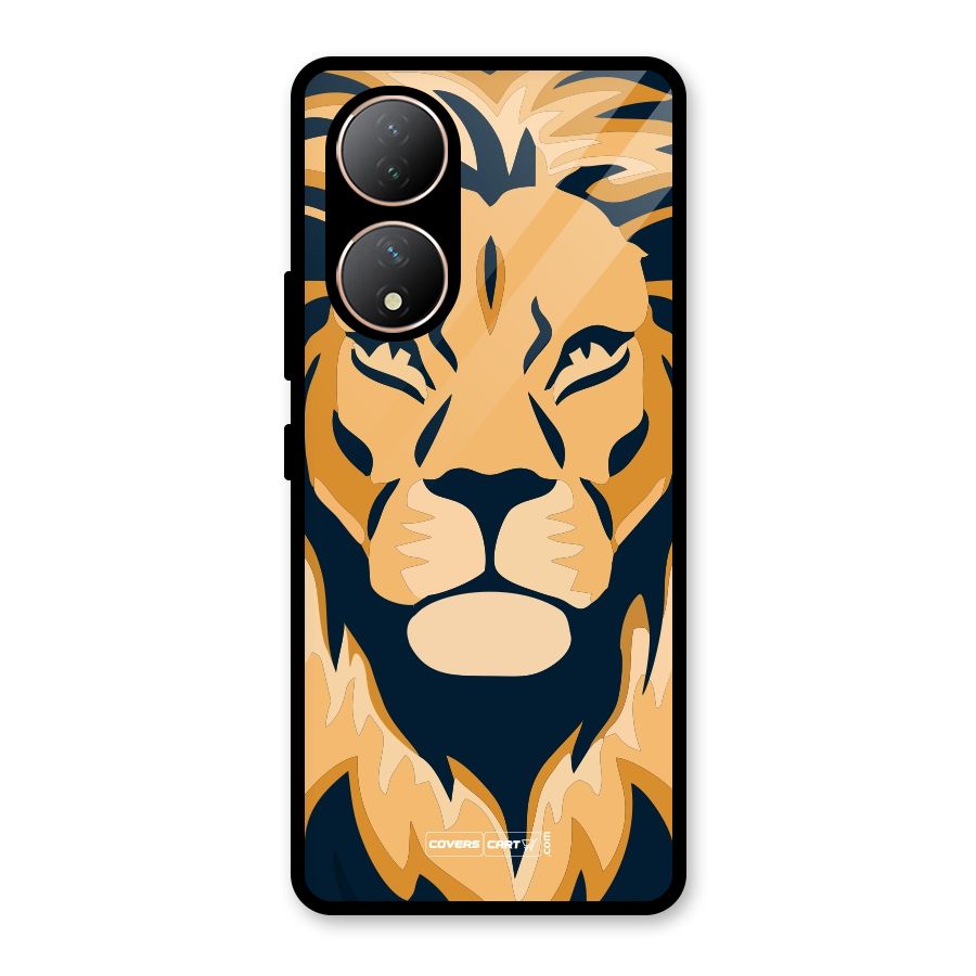 Designer Lion Glass Back Case for Vivo Y100A