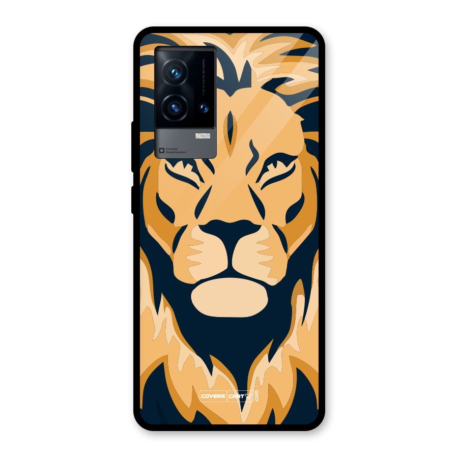 Designer Lion Glass Back Case for iQOO 9 5G