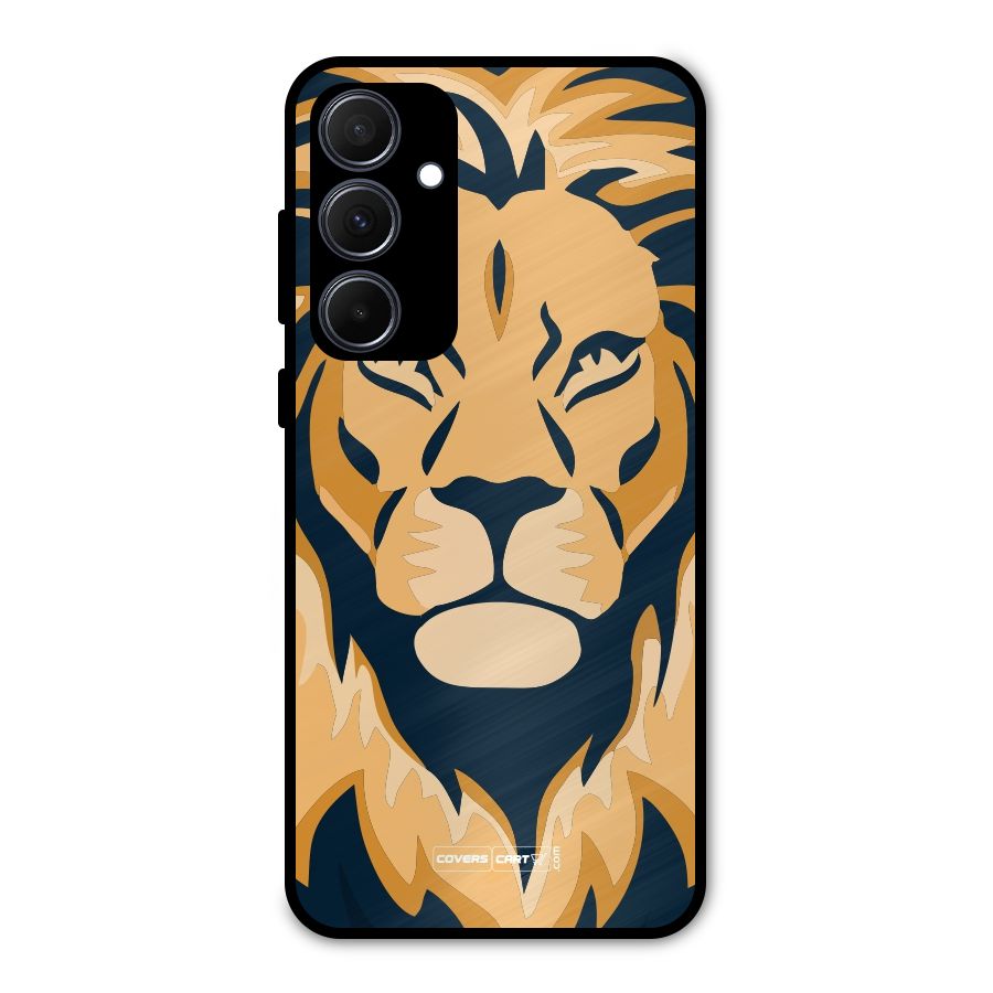 Designer Lion Metal Back Case for Galaxy A35