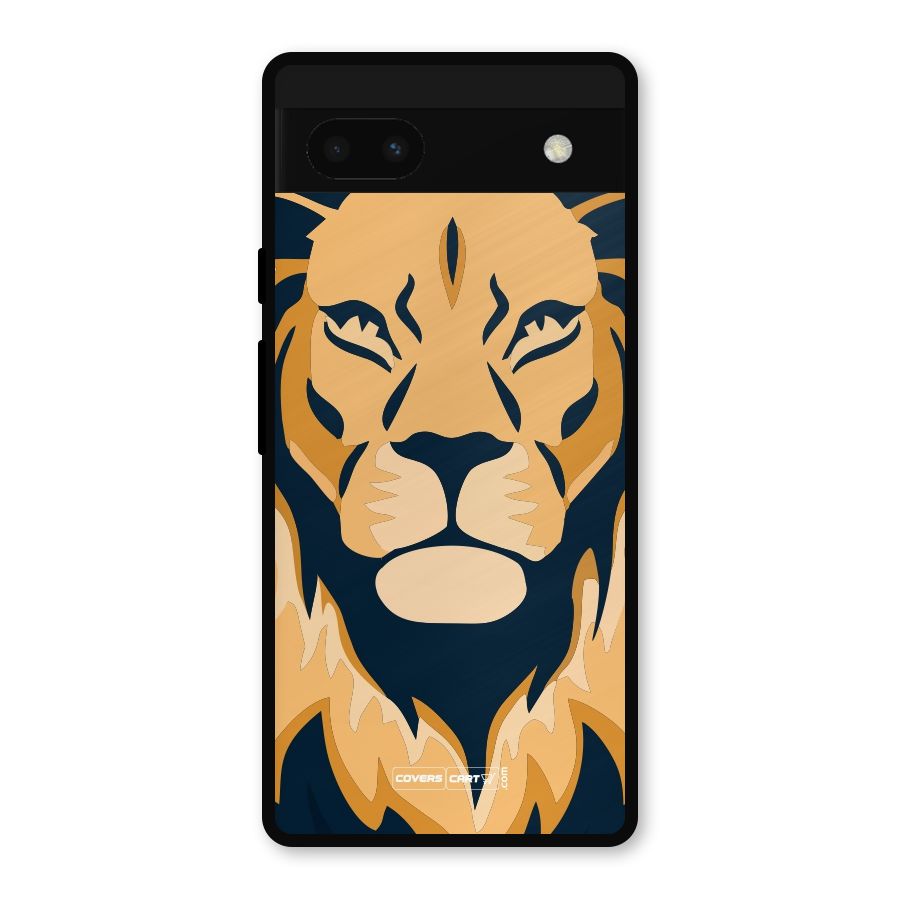 Designer Lion Metal Back Case for Google Pixel 6a