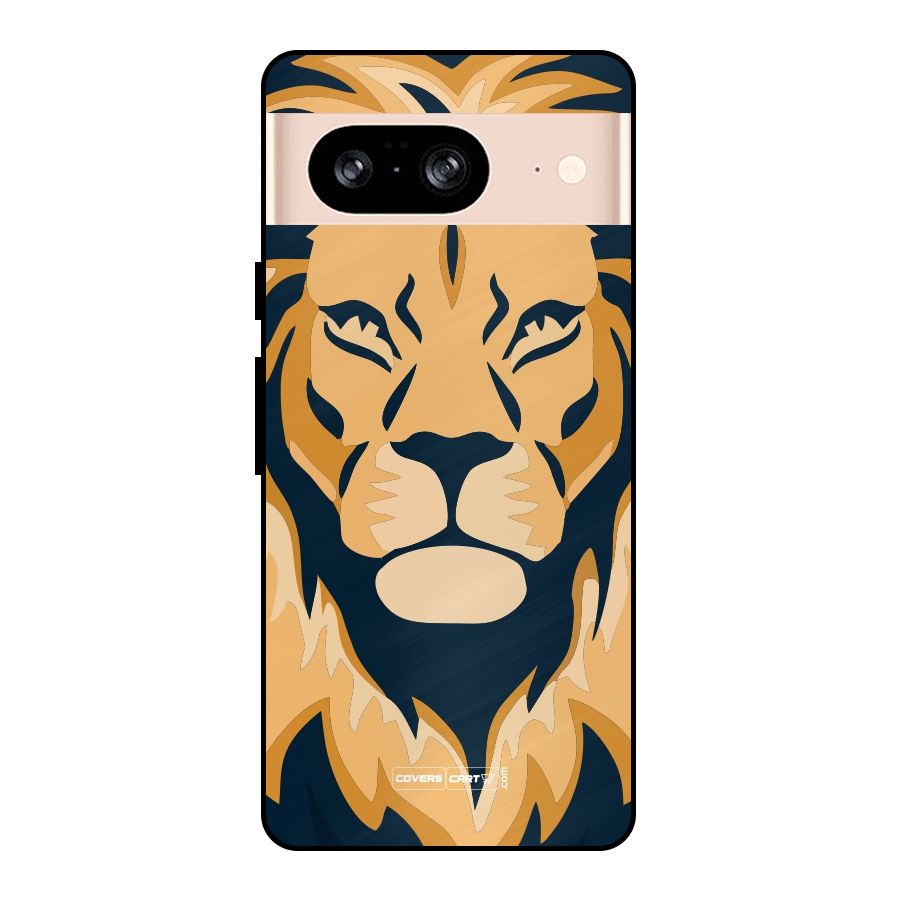 Designer Lion Metal Back Case for Google Pixel 8