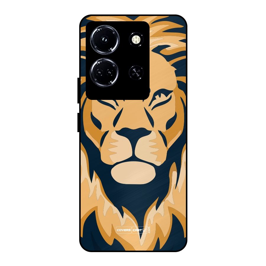 Designer Lion Metal Back Case for Infinix Note 30 5G