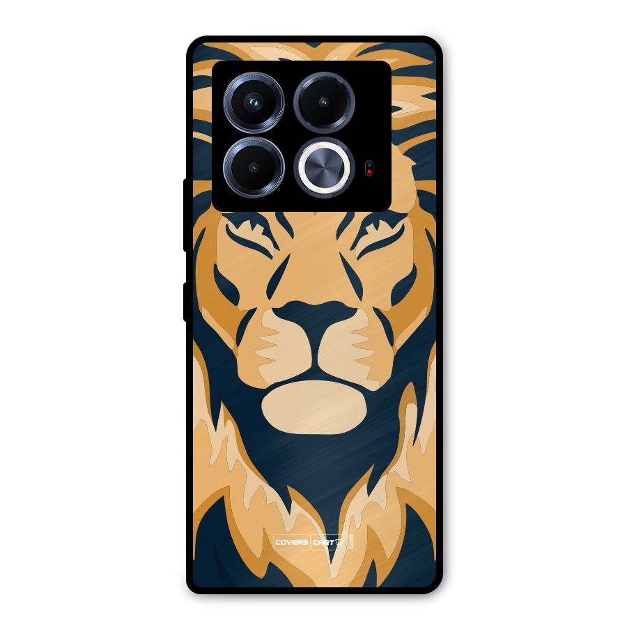 Designer Lion Metal Back Case for Infinix Note 40 5G