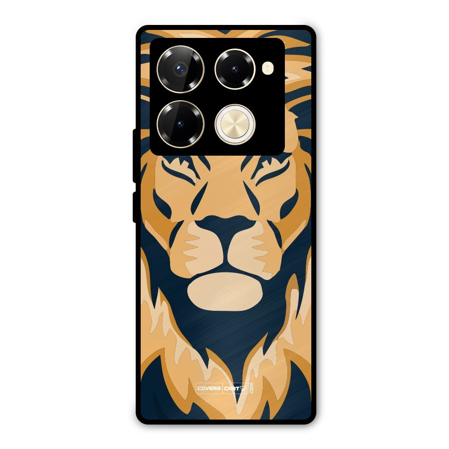 Designer Lion Metal Back Case for Infinix Note 40 Pro Plus