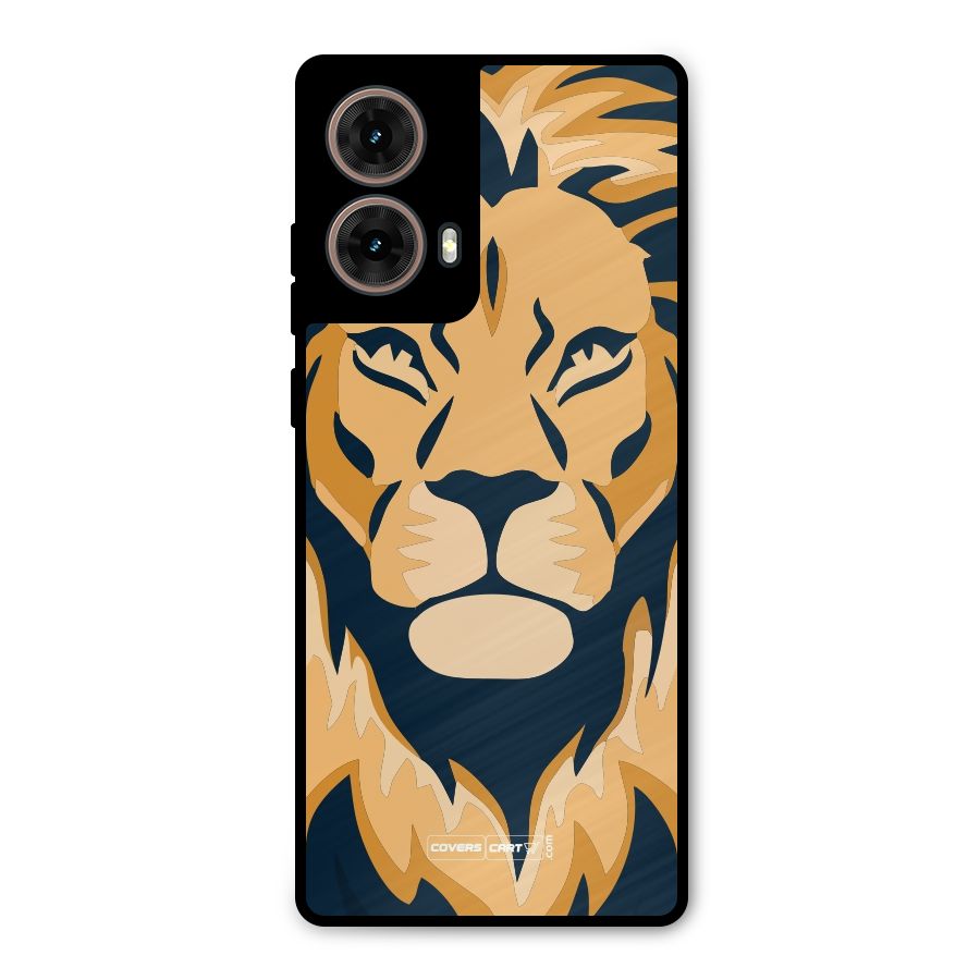 Designer Lion Metal Back Case for Moto G85