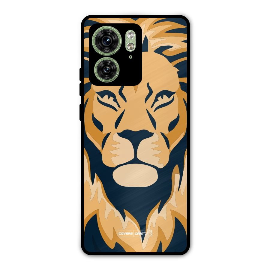 Designer Lion Metal Back Case for Motorola Edge 40 5G