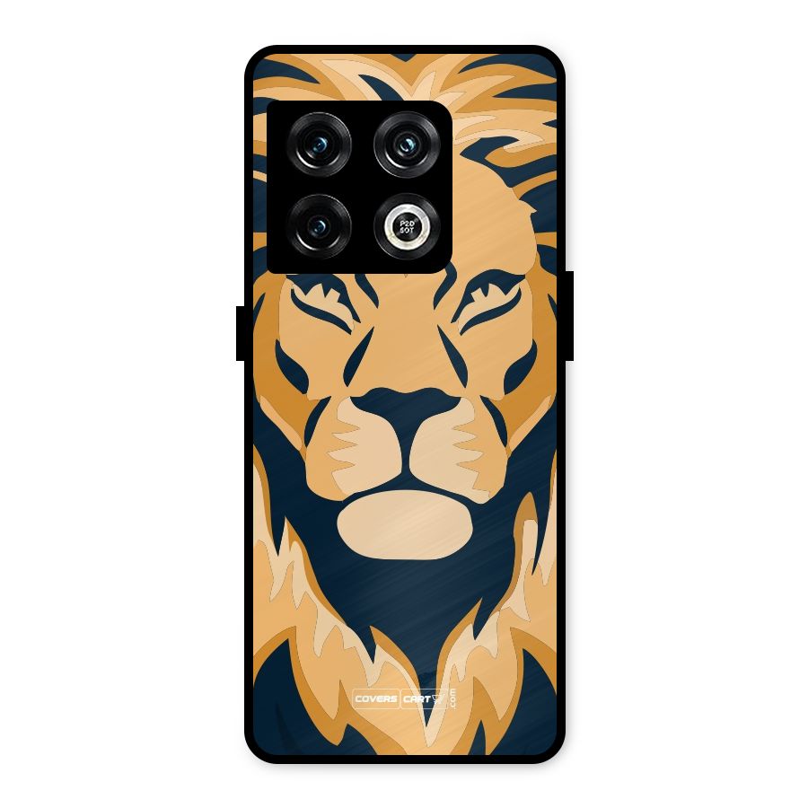 Designer Lion Metal Back Case for OnePlus 10 Pro 5G