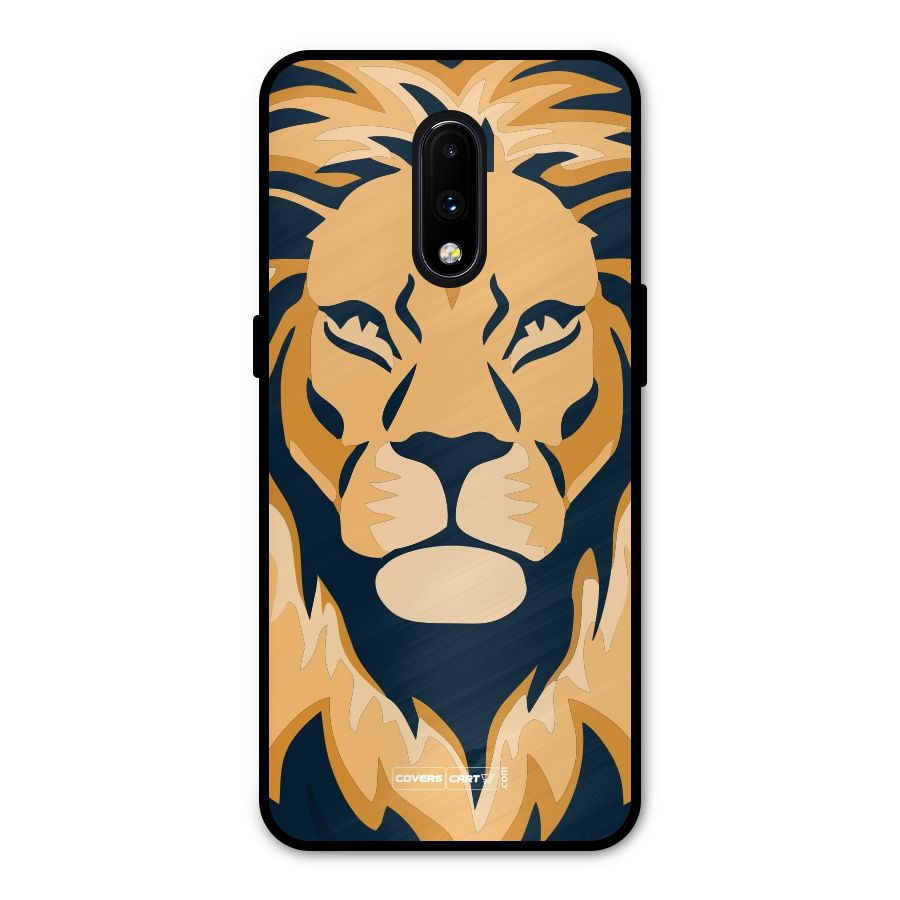 Designer Lion Metal Back Case for OnePlus 7