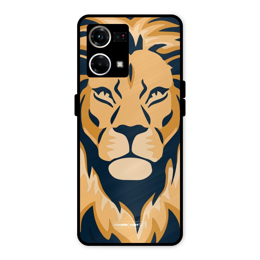 Designer Lion Metal Back Case for Oppo F21s Pro 4G