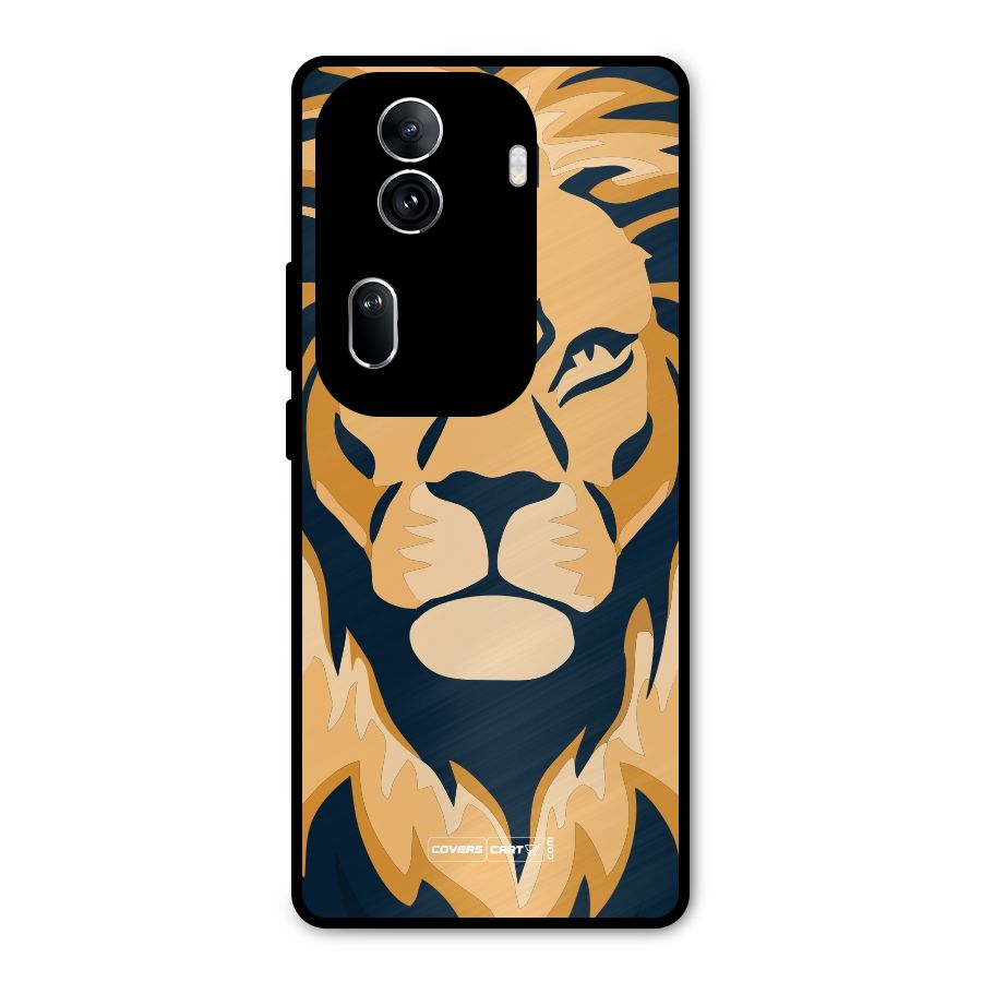 Designer Lion Metal Back Case for Oppo Reno11 Pro 5G