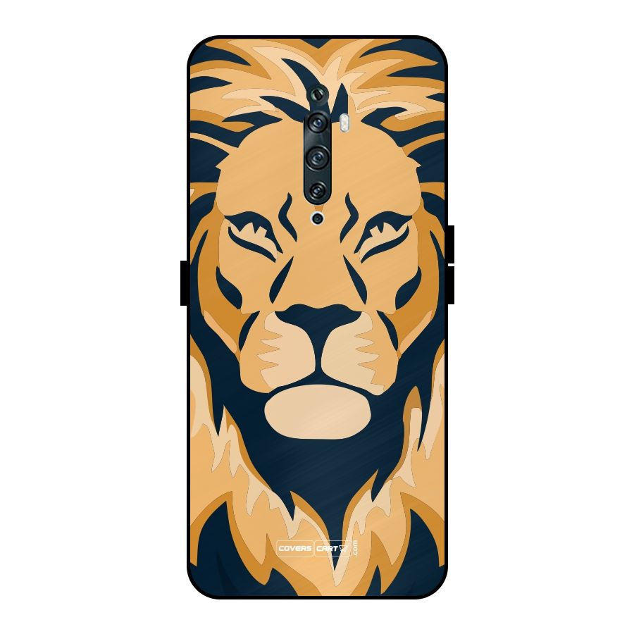 Designer Lion Metal Back Case for Oppo Reno2 Z