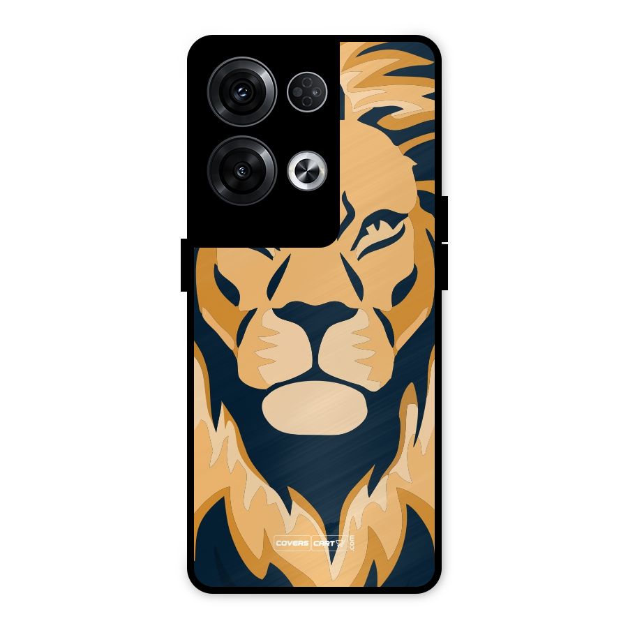 Designer Lion Metal Back Case for Oppo Reno8 Pro 5G