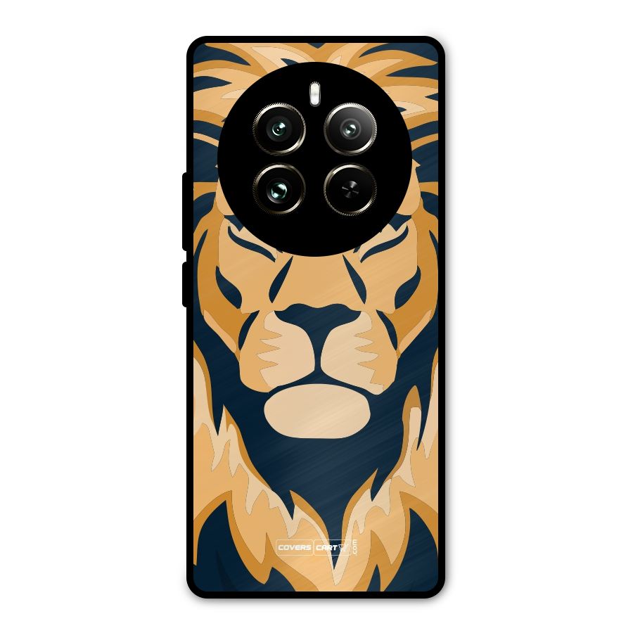 Designer Lion Metal Back Case for Realme 12 Pro