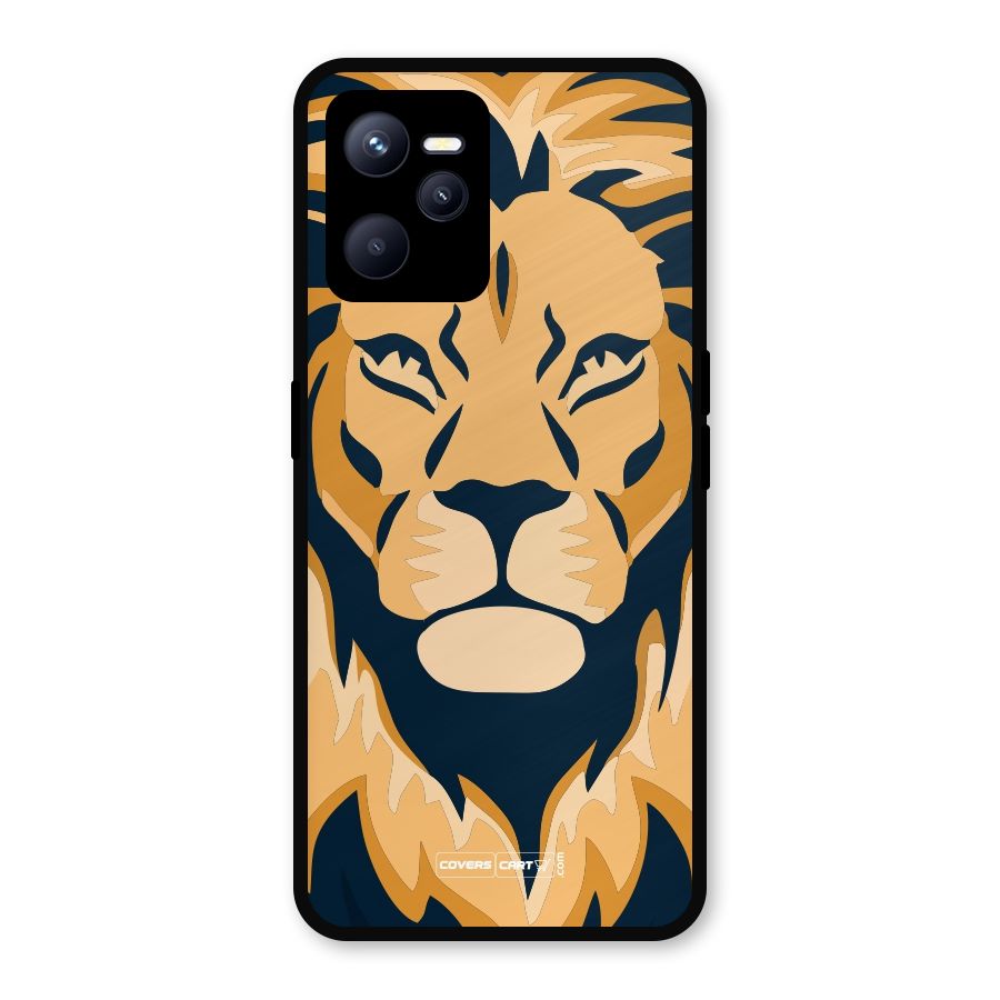 Designer Lion Metal Back Case for Realme C35