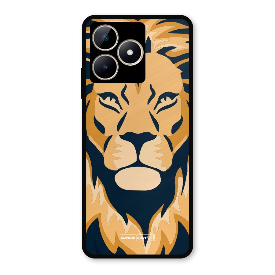 Designer Lion Metal Back Case for Realme C53