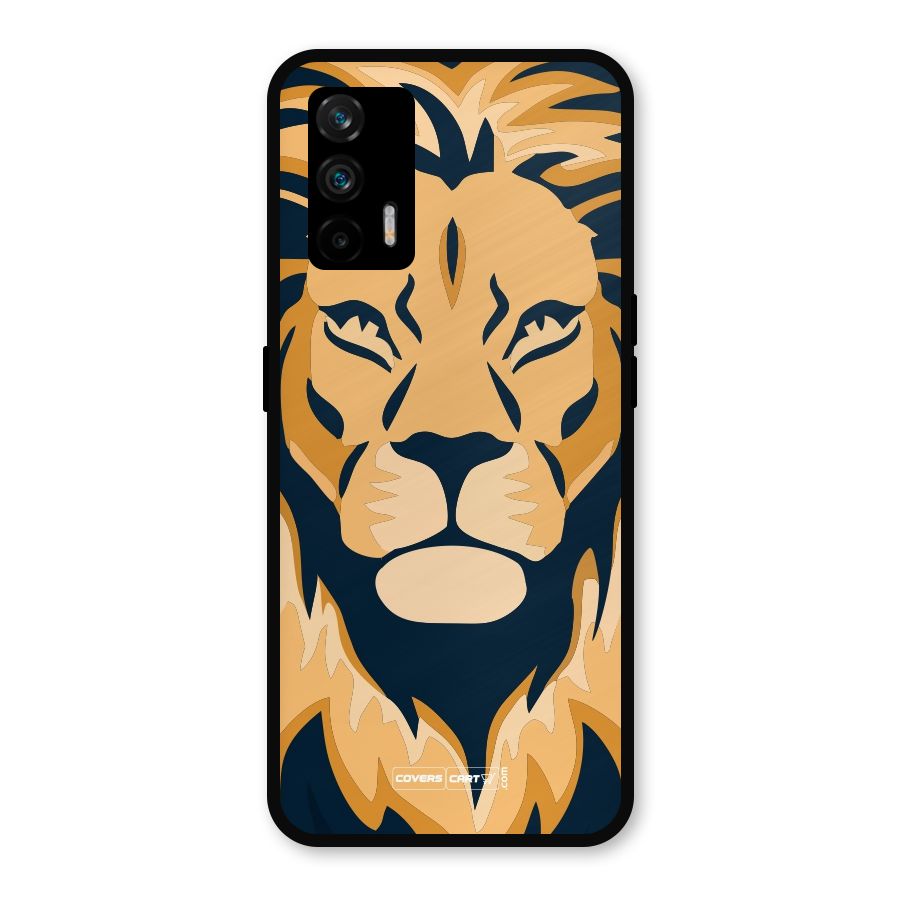 Designer Lion Metal Back Case for Realme GT 5G