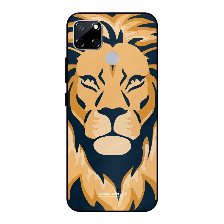 Designer Lion Metal Back Case for Realme Narzo 20