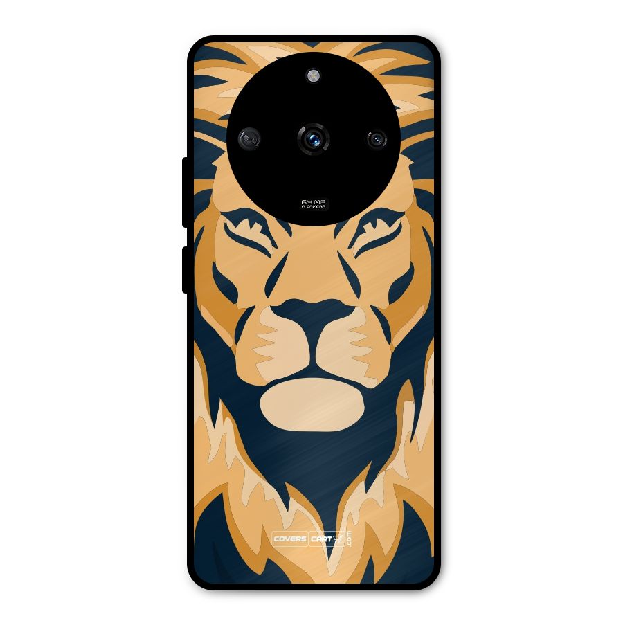 Designer Lion Metal Back Case for Realme Narzo 60 5G