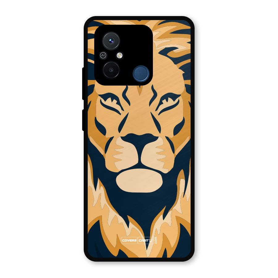 Designer Lion Metal Back Case for Redmi 12C