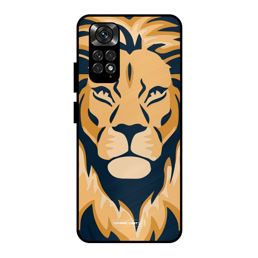 Designer Lion Metal Back Case for Redmi Note 11 Pro