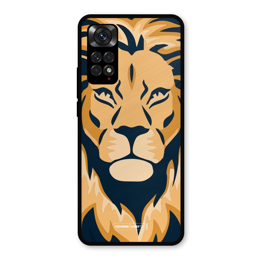 Designer Lion Metal Back Case for Redmi Note 11s