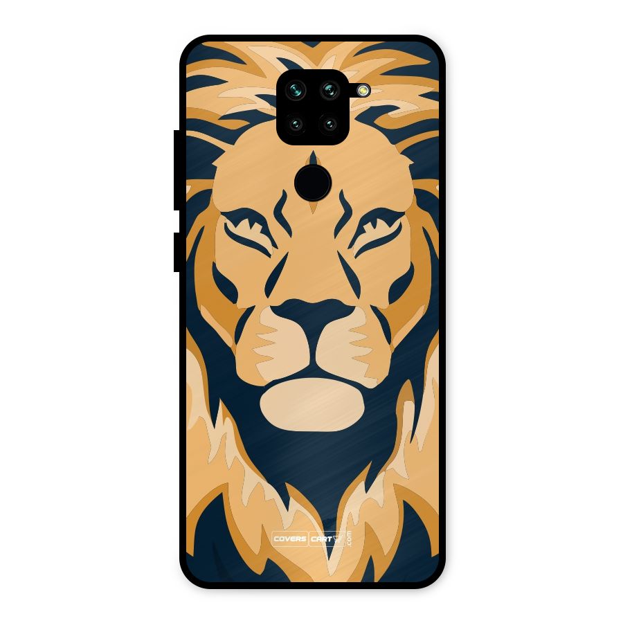 Designer Lion Metal Back Case for Redmi Note 9