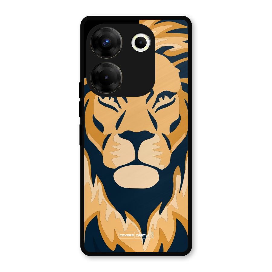 Designer Lion Metal Back Case for Tecno Camon 20