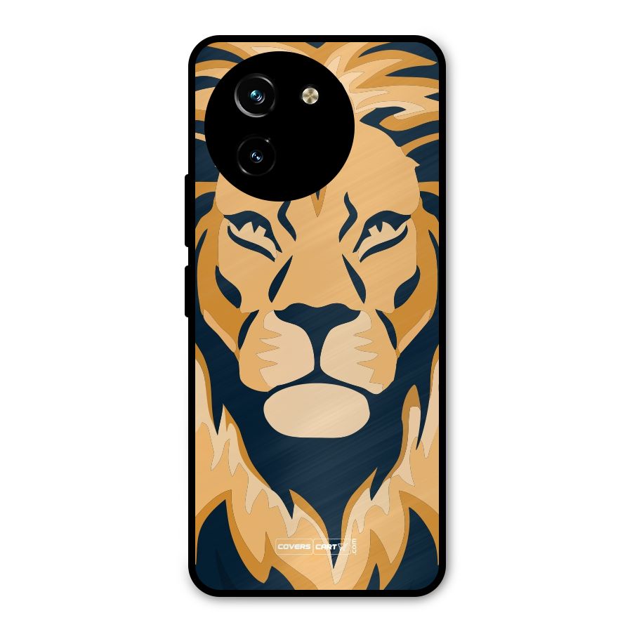 Designer Lion Metal Back Case for Vivo T3x