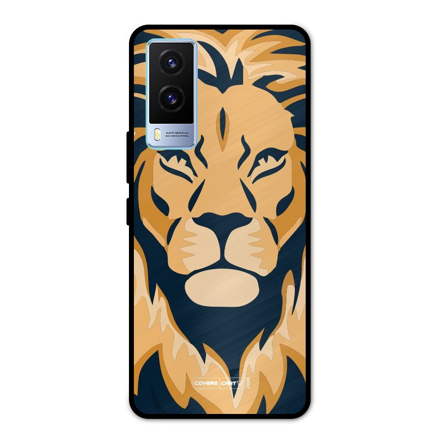 Designer Lion Metal Back Case for Vivo V21e 5G