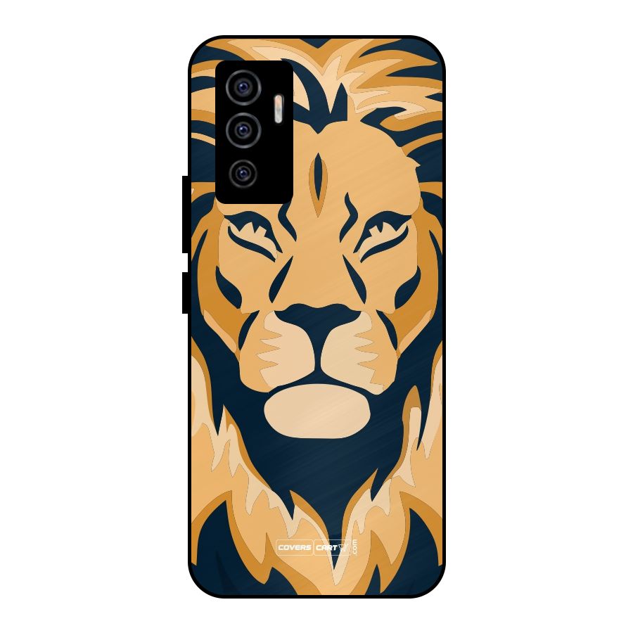 Designer Lion Metal Back Case for Vivo V23e