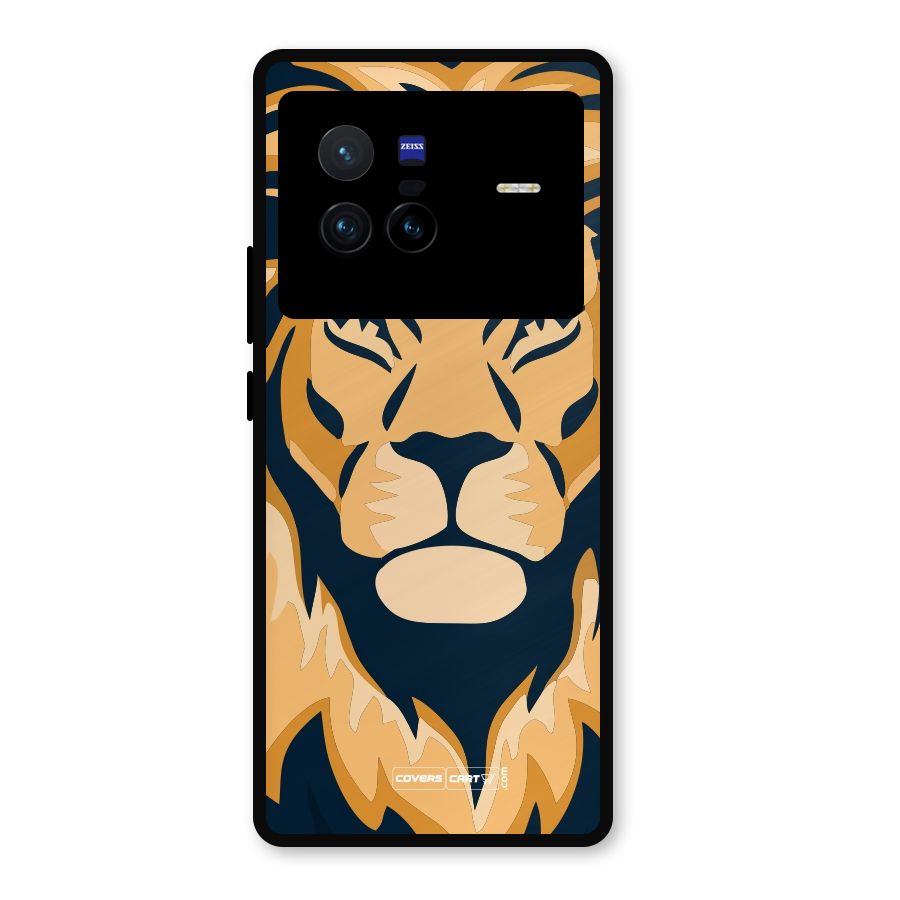 Designer Lion Metal Back Case for Vivo X80
