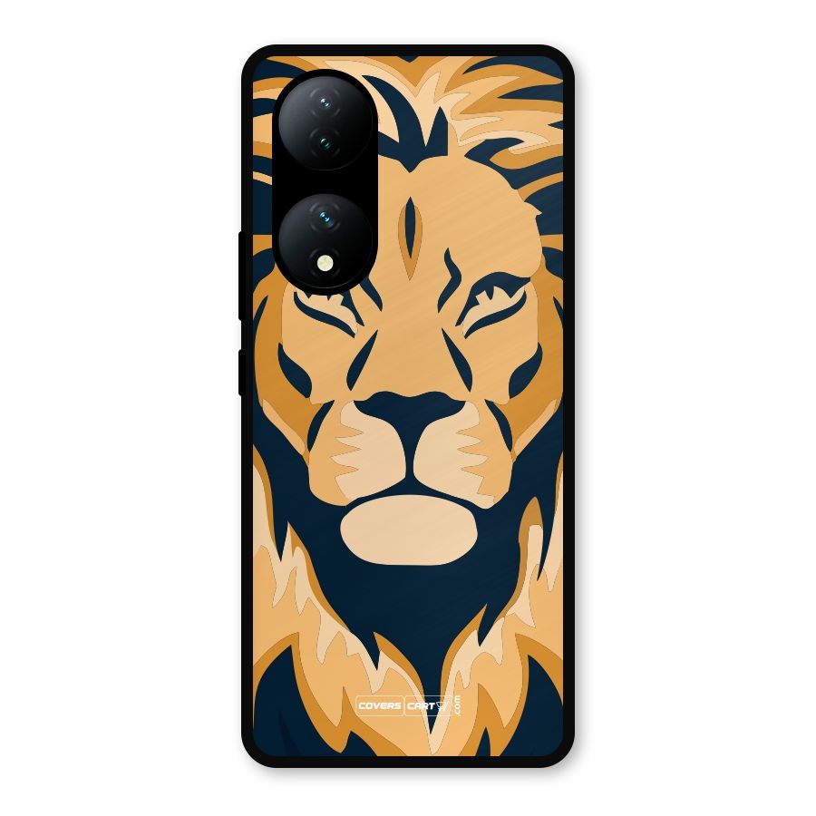 Designer Lion Metal Back Case for Vivo Y100a