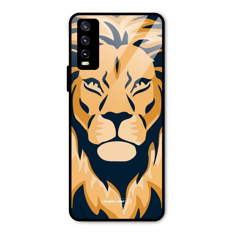 Designer Lion Metal Back Case for Vivo Y20i