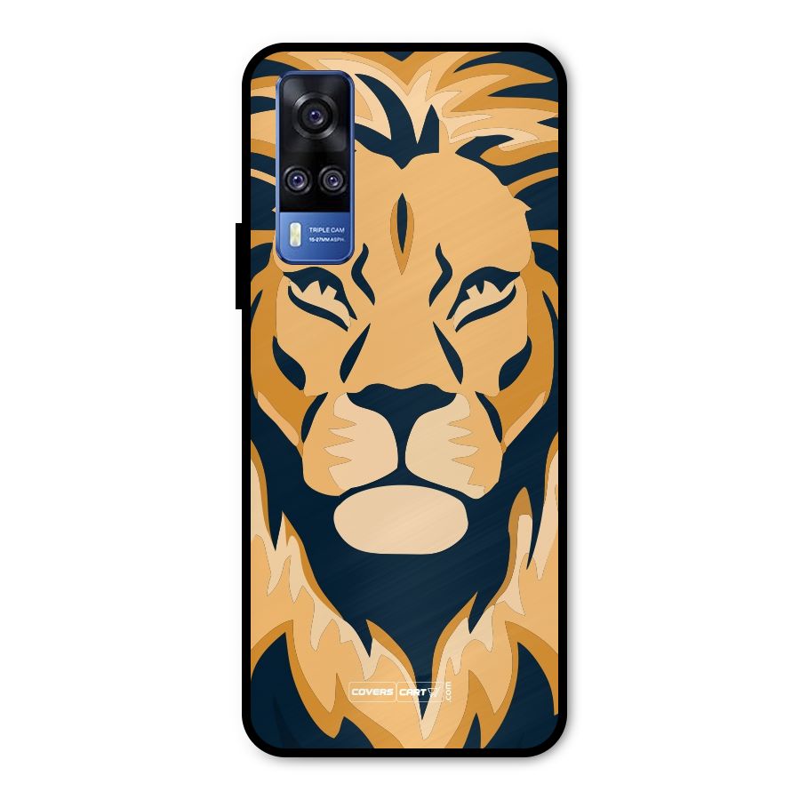 Designer Lion Metal Back Case for Vivo Y51A