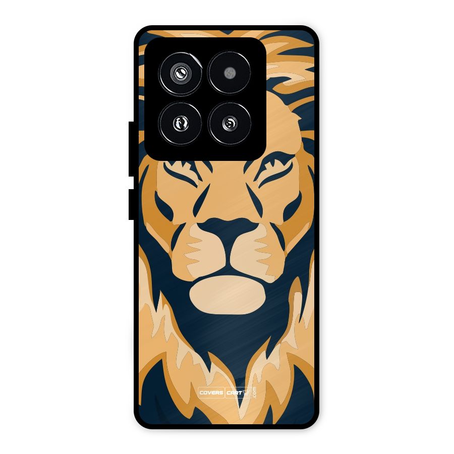 Designer Lion Metal Back Case for Xiaomi 14 Pro
