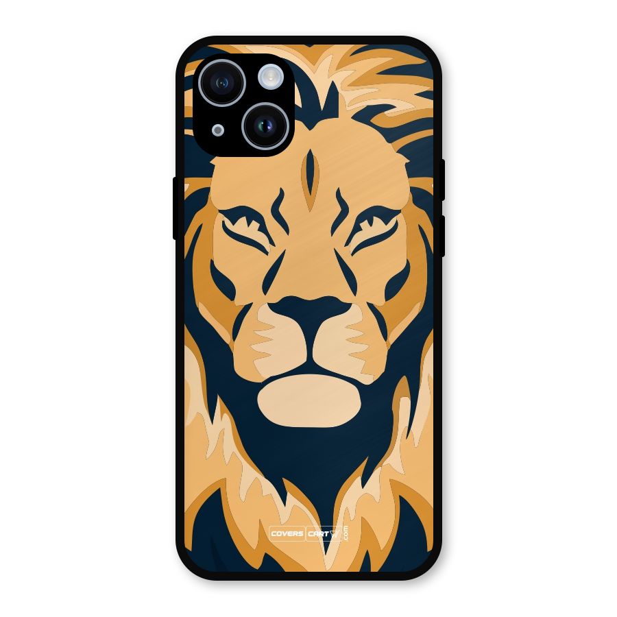 Designer Lion Metal Back Case for iPhone 14