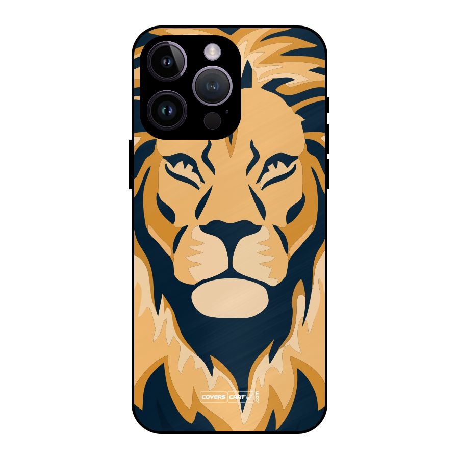 Designer Lion Metal Back Case for iPhone 14 Pro Max