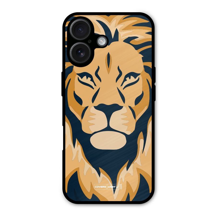 Designer Lion Metal Back Case for iPhone 16