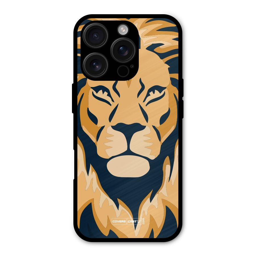Designer Lion Metal Back Case for iPhone 16 Pro