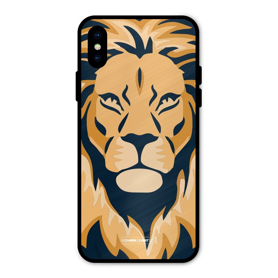 Designer Lion Metal Back Case for iPhone X