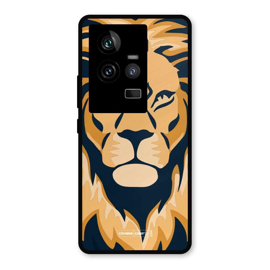 Designer Lion Metal Back Case for iQOO 11 5G