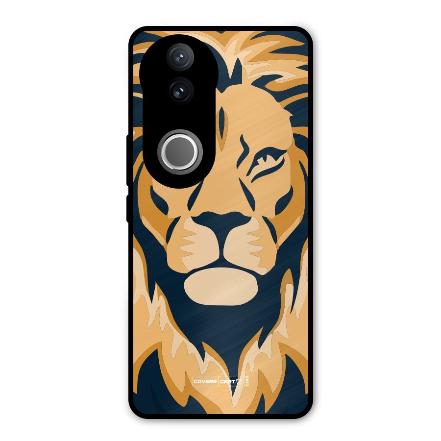 Designer Lion Metal Back Case for iQOO Z10R