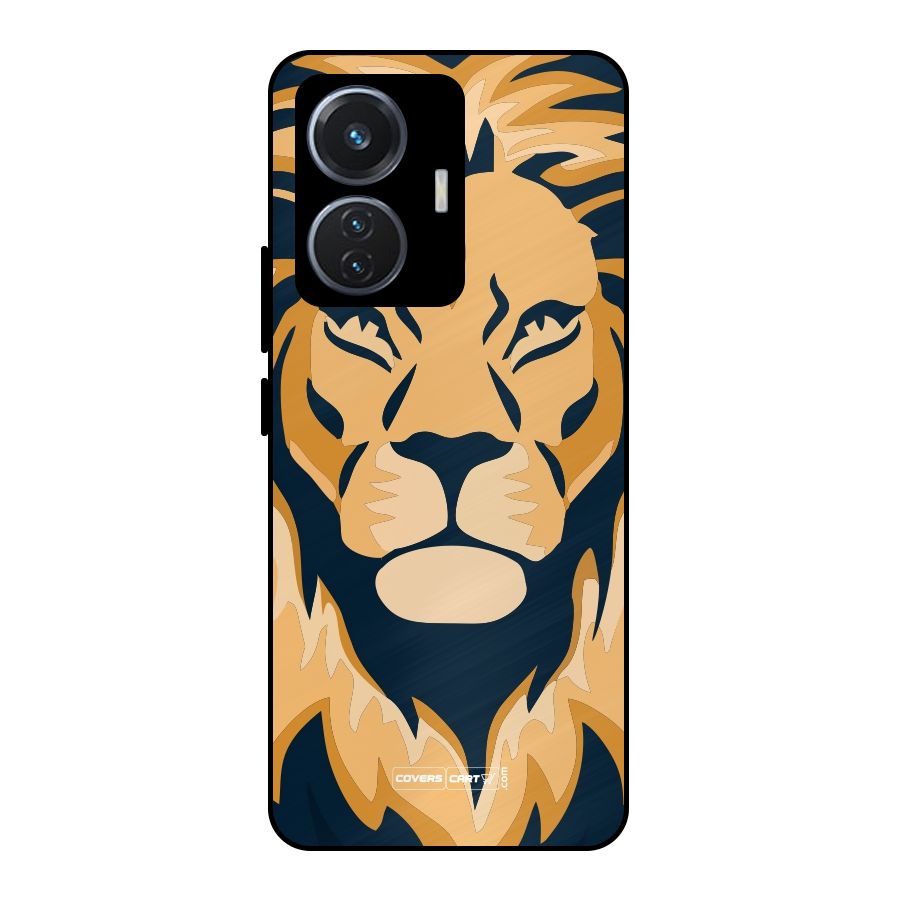 Designer Lion Metal Back Case for iQOO Z6 44W
