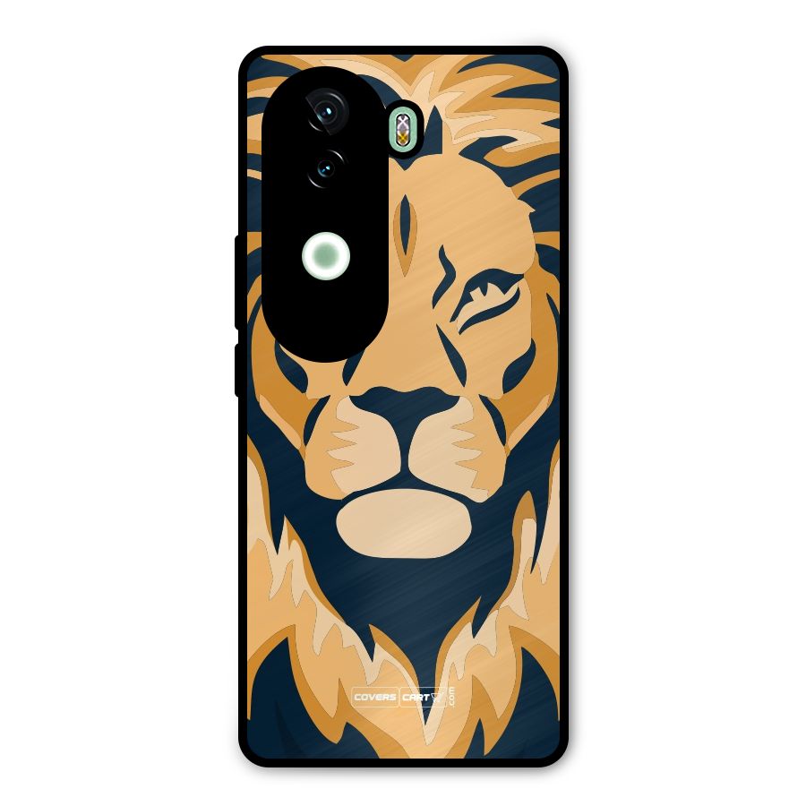 Designer Lion Metal Back Case for iQOO Z9s